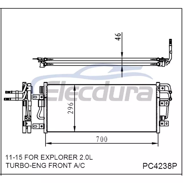 BB5Z19712B Ford Explorer 2011-2015 Rakitan Kondensor 2.0LA/C