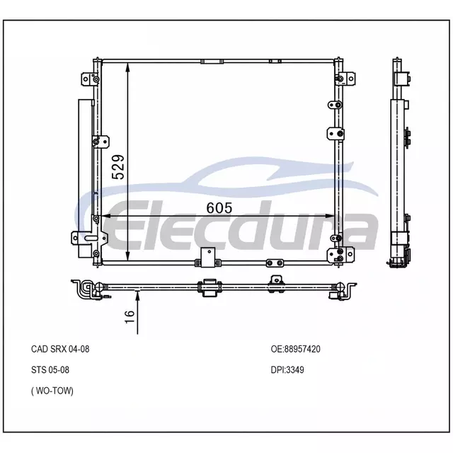 88957420 Cadillac SRX 2004-2011 Конденсатор кондиціонера
