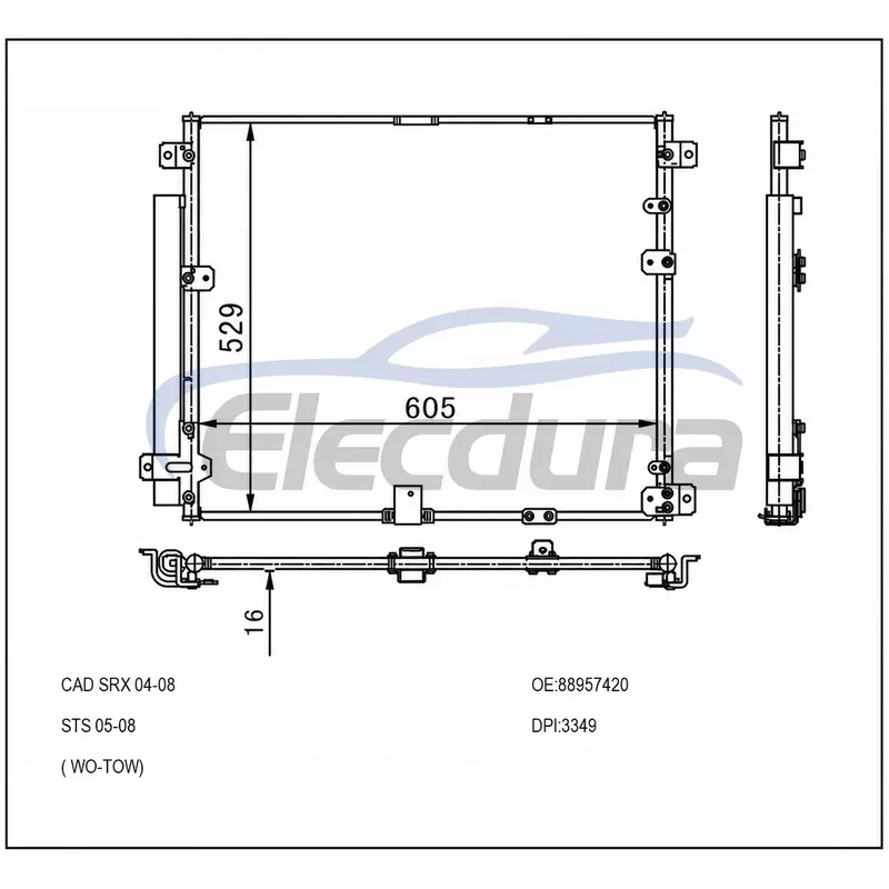 88957420 Cadillac SRX 2004-2011 A/C condensor
