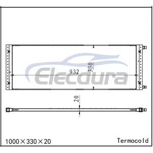 Condensador A/C Universal 1000 &times; 330 &times; 20 mm
