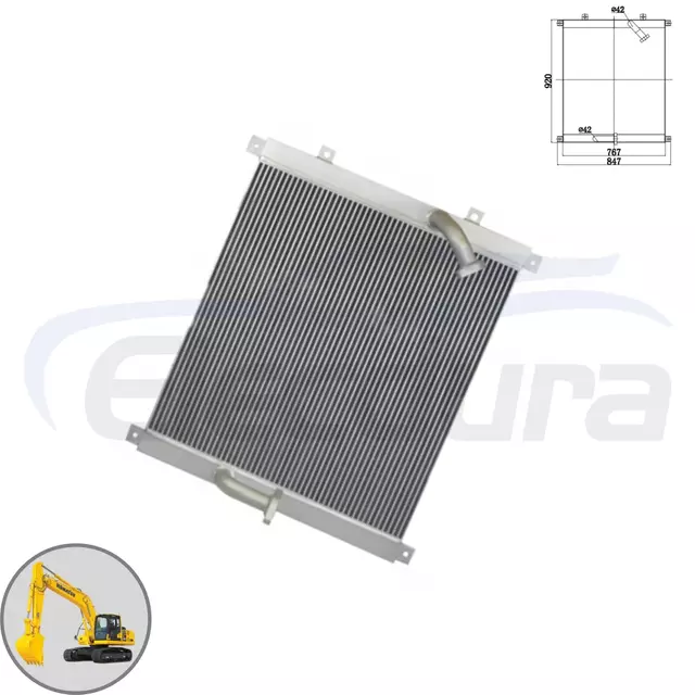 مبرد الزيت الهيدروليكي 206-03-51121 847x920mm مورد الجملة لكوماتسو PC200-5 PC220-5 استبدال ما بعد البيع بالجملة