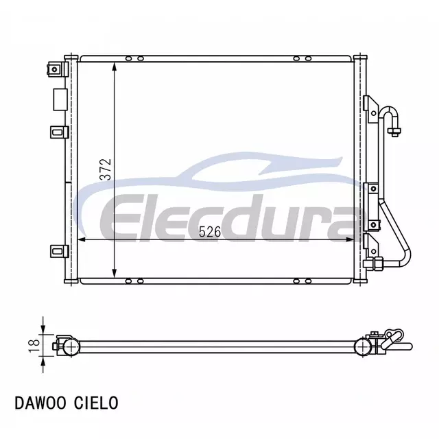 7701550660 Renault Logan 2004+ Condensatore A/C Nucleo da 16 mm