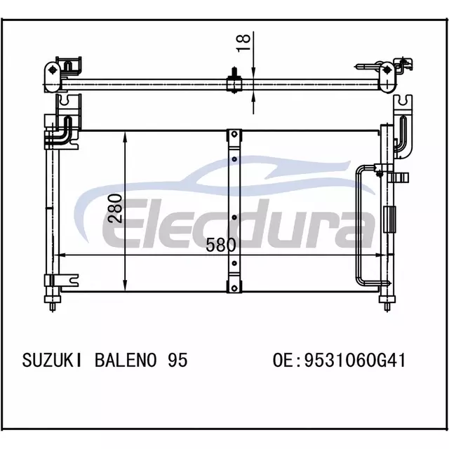 9531060G41 Suzuki Baleno 1995+ Condensador de A/C