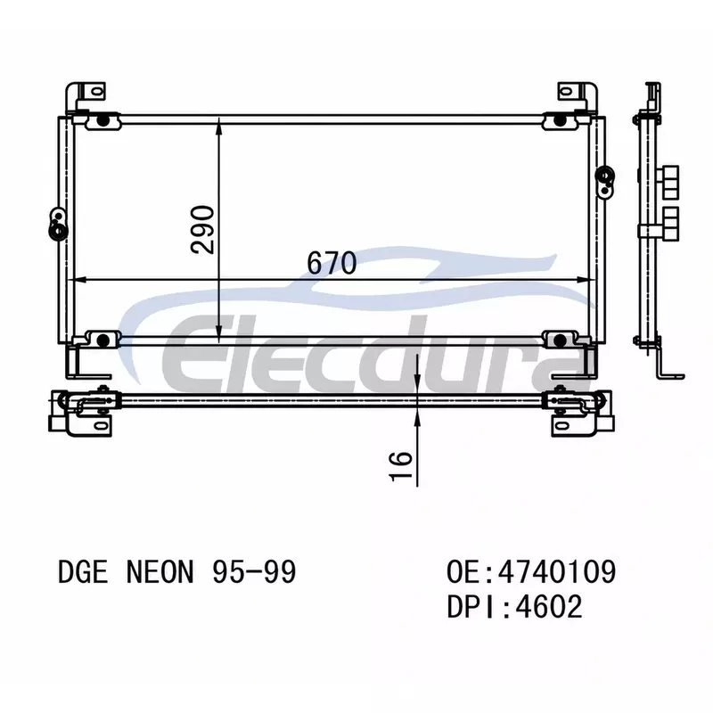4740109 Dodge Neon 1995-1999 A/C kondensator