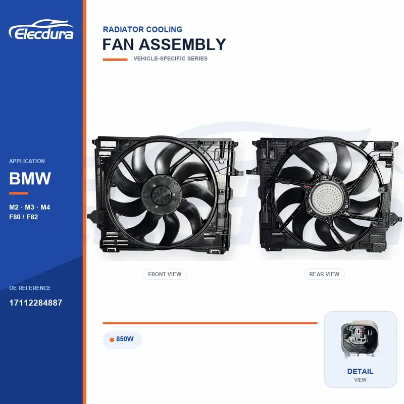 { BMW M2 850W 17112284887 대량 공급을 위한 라디에이터 냉각 팬 어셈블리