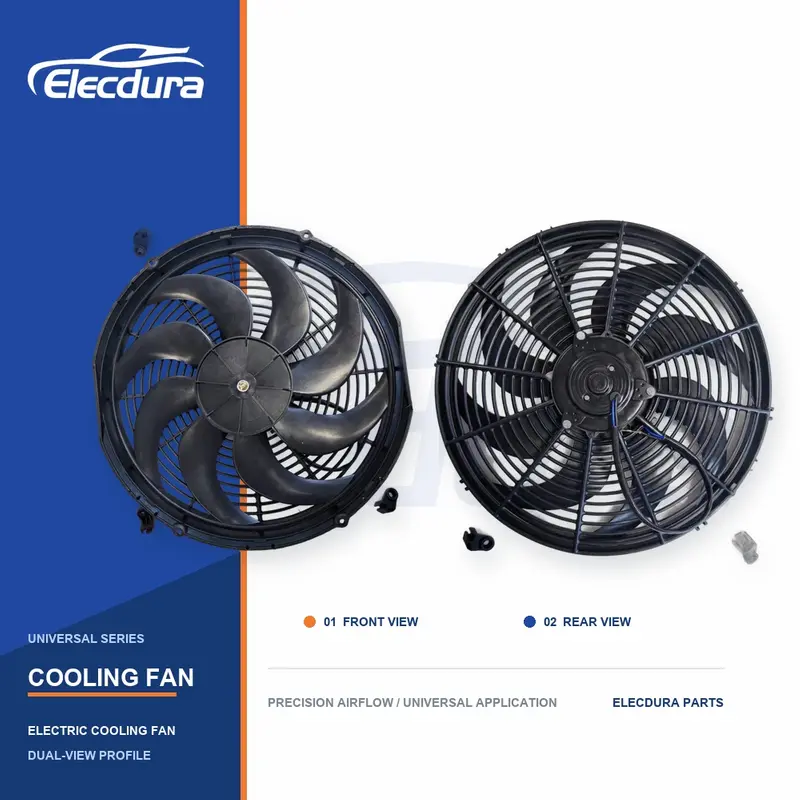 Universal Ventilador de refrigeraci&oacute;n del radiador hoja curva gruesa de 16 pulgadas 120W