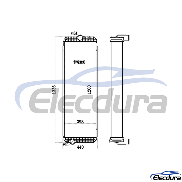 335-4191 CAT E349E Radiador