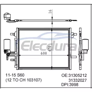 31305212 Volvo S60 2011-2015 Конденсатор кондиціонера