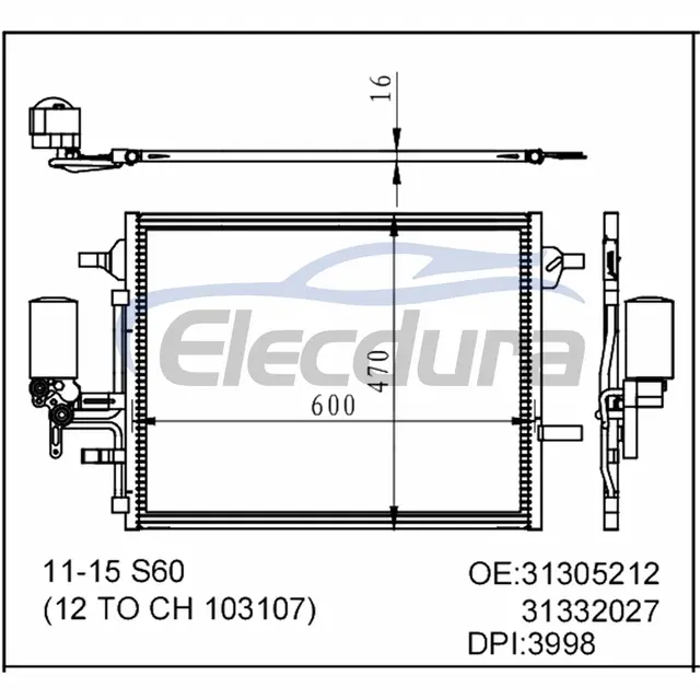31305212 Volvo S60 2011-2015 Airco Condensor