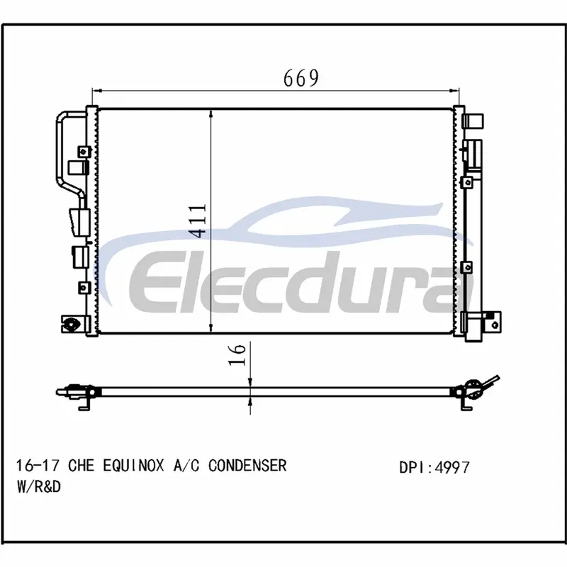 23400197 Chevrolet Equinox 2016-2017 Condensator A/C Miez de 16 mm