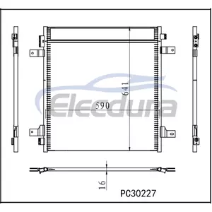 N&uacute;cleo do conjunto 16mm do condensador de 92110-6JR0A Infiniti QX80 2020-2022 A/C