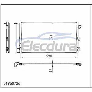 51960726 Fiat Panda 2007-2012 Condensator A/C