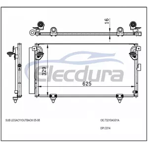 Kondensor AC 73210AG01A Subaru Legacy 2005-2008