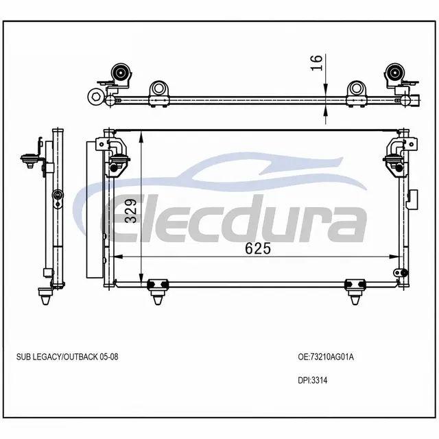 73210AG01A Subaru Legacy 2005-2008 Конденсер кондиционера