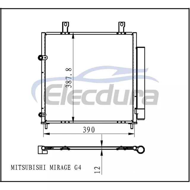 7812A339 Mitsubishi Mirage 2017-2018 Ansamblu condensator A/C