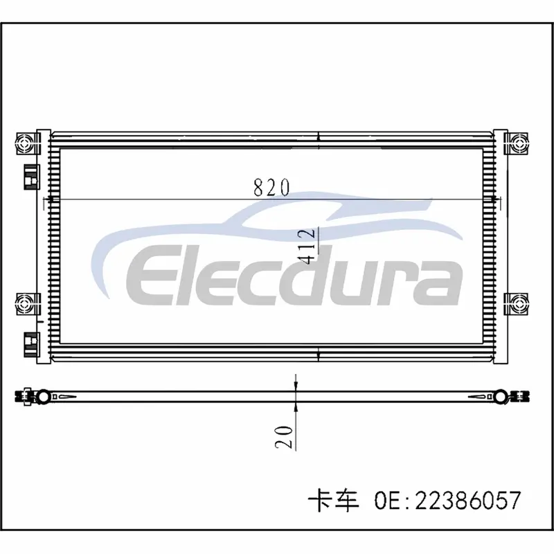 22386057 Volvo 트럭 VHD 2016-2019 A/C 콘덴서