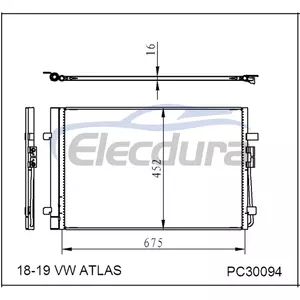 3QF816411 Volkswagen Vw Atlas 2018-2019 Aircocondensor 16 mm kern