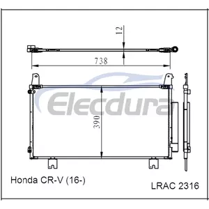 80110T0AA01 Honda Cr-V 2012-2015 Condenseur A/C avec r&eacute;cepteur/s&eacute;cheur noyau 12 mm