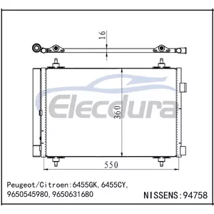 6455GK Condenseur de climatisation Peugeot 307 2003-2009