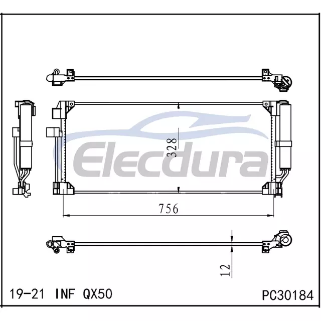 921005NA0A Infiniti QX50 2019-2021 Конденсатор кондиционера с ресивером/осушителем