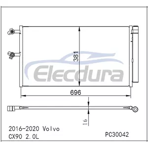 31686413 Volvo Xc90 2016+ 2.0LA/C Condenser
