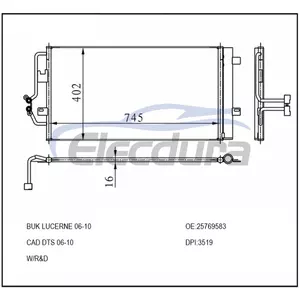 25769583 Buick Lucerne 2006-2011 hlin&iacute;kov&yacute; A/C kondenz&aacute;tor