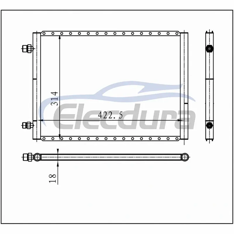 Universal Kondensor A/C 422,5 &times; 314 &times; 18 mm