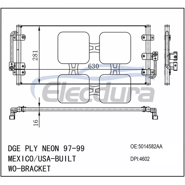 5014582AA Dodge Ply Neon Mexico 1997-1999 kl&iacute;makondenz&aacute;tor