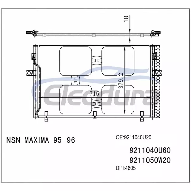 9211040U20 Nissan Maxima 1995-1996 Condensator A/C