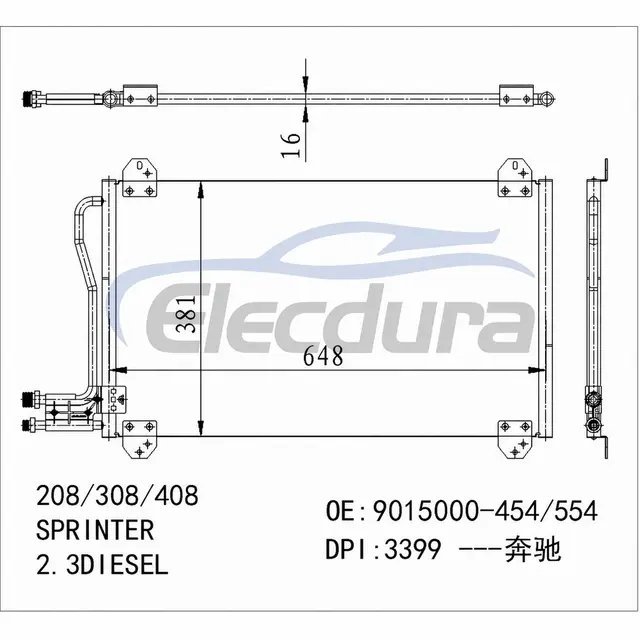 9015000-454 Mercedes-Benz Sprinter 1995-2006 Συμπυκνωτής A/C