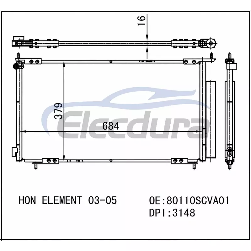 80110SCVA01 Honda Element 2003-2008 aircocondensor