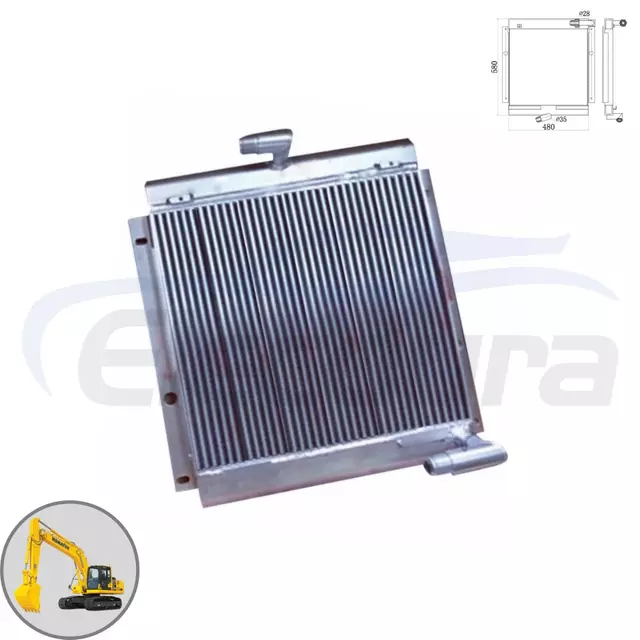Refroidisseur d'huile hydraulique 201-03-71121 480x580mm, fournisseur en gros pour Komatsu PC60-7 PC70-7, commande en gros, remplacement du march&eacute; secondaire