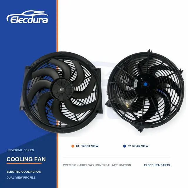Ventilador de resfriamento de radiador universal l&acirc;mina curva de 12 polegadas 80W atacado