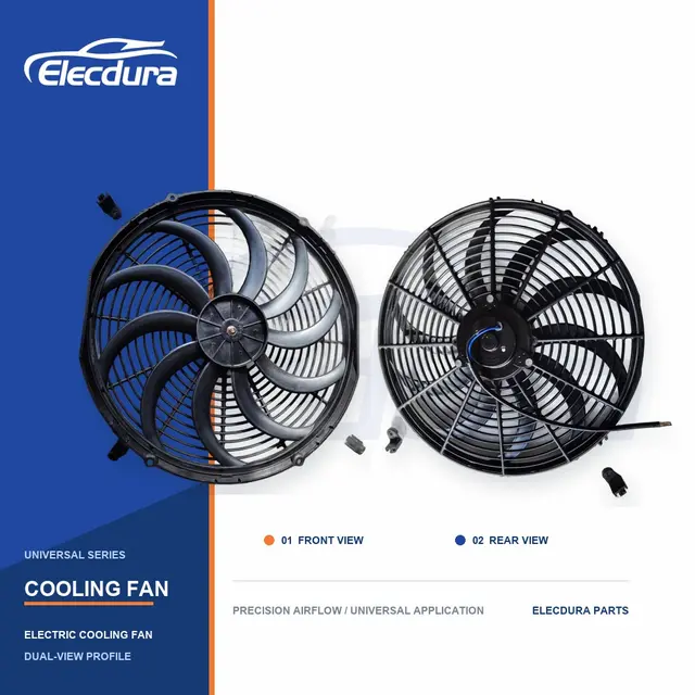 Evrensel Radyat&ouml;r soğutma fanı 16 İn&ccedil; Kavisli Bı&ccedil;ak 120W Toptan Satış