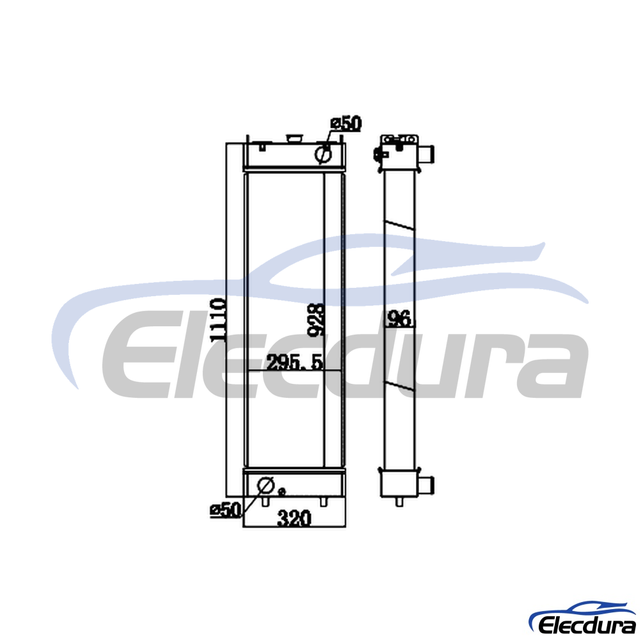 205-03-31110 Komatsu PC200-8 ถังเก็บน้ำรุ่นแคบ หม้อน้ำ แกน