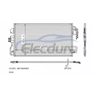 8L8Z19712G Mazda Tribute 2008+ Condensatore A/C Nucleo da 16 mm