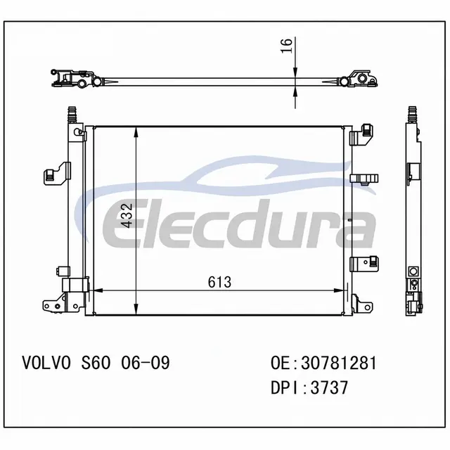 30781281 Volvo S60 2006-2009 Kondenz&aacute;tor klimatizace