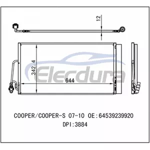 6453.6.941.084 MINI Cooper 2007-2010 A/C コンデンサー ドライヤー付き