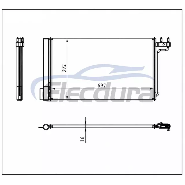 1684204 Ford Focus Pfc 2012-2013 2.0LA/C kondenz&aacute;tor 16mm mag