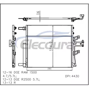 52014588AB Dodge Ram 1500 2012-2016 Condensator A/C 16mm Miez