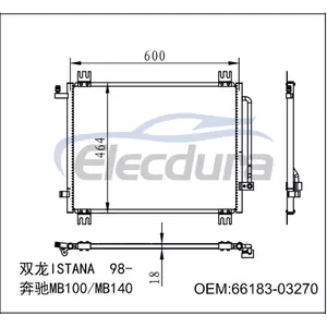 6618303270 Klimaanlagenkondensator f&uuml;r SsangYong Istana ab 1998