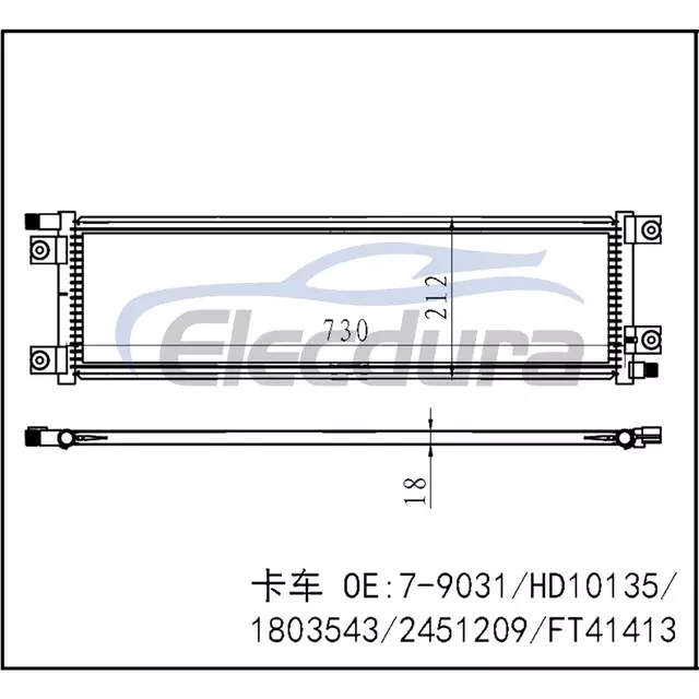 1803543 Peterbilt 357 1987-1993 Condenseur de climatisation