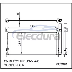 88460-47170 Toyota Toy Prius-V 2012-2018 Конденсатор кондиционера в сборе