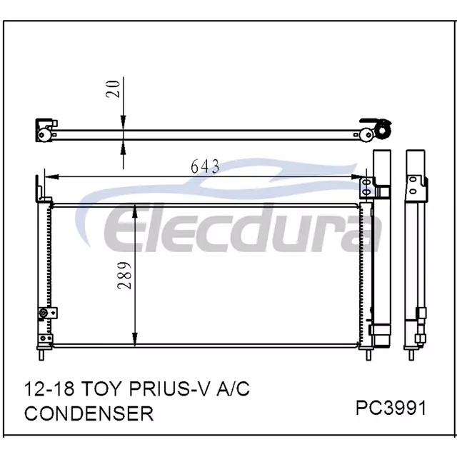 88460-47170 Toyota Toy Prius-V 2012-2018 Sestava kondenz&aacute;toru klimatizace