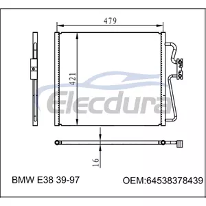 64538378439 BMW 7 серії E38 1994-2001 Конденсатор кондиціонера