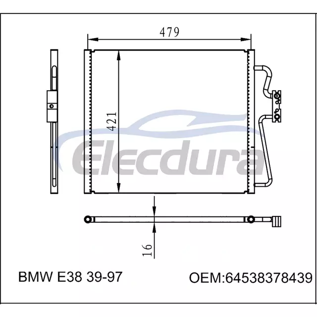 64538378439 BMW řady 7 E38 1994-2001 Kondenz&aacute;tor klimatizace