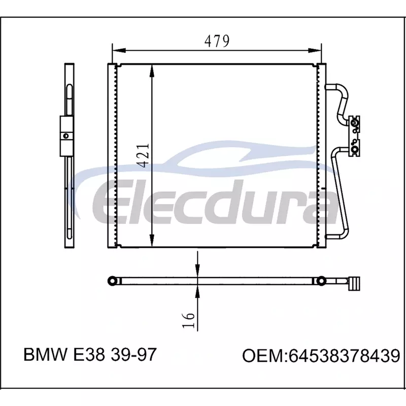 64538378439 BMW 7 Serie E38 1994-2001 Airco Condensor