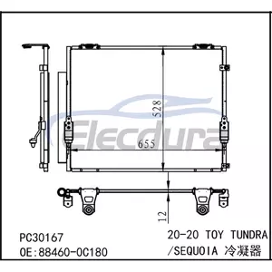 884600C180 Toyota Toy Tundra 2020+ 5.7LA/C condensoreenheid