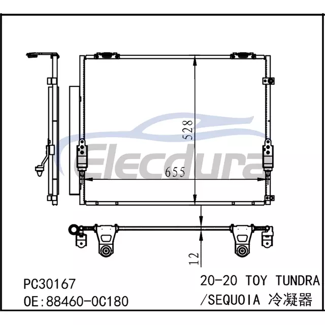 conjunto do condensador 5.7LA/C de 884600C180 Toyota Toy Tundra 2020+