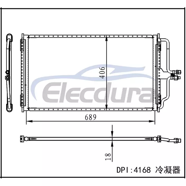 3059855 Chevrolet C1500 1988–1990 A/C-Kondensatorbaugruppe, 18 mm Kern